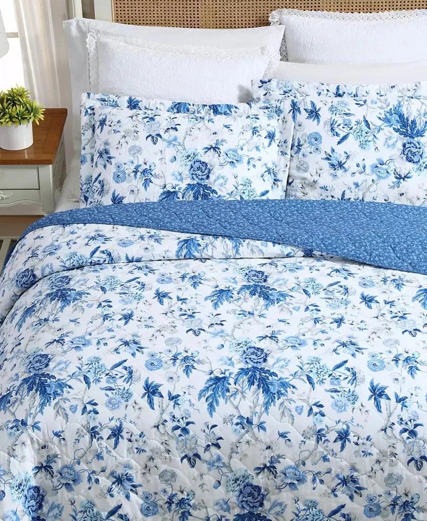Laura Ashley Breezy Floral Reversible 2-Pc. Quilt Set 2