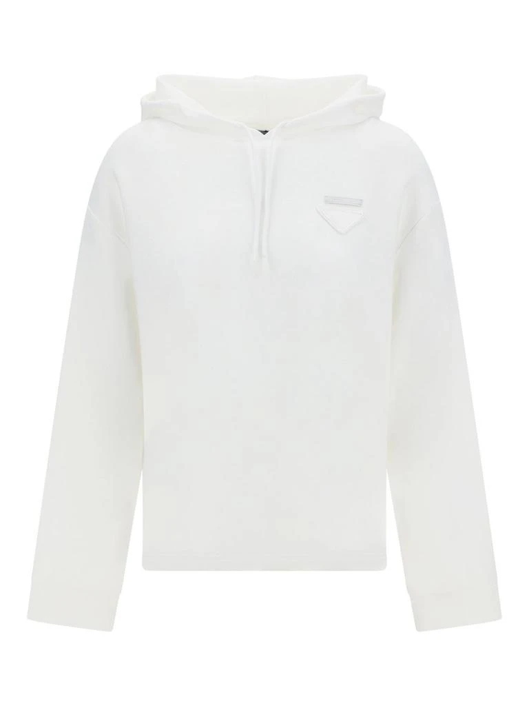 Prada Prada Triangle Logo Drawstring Hoodie 1