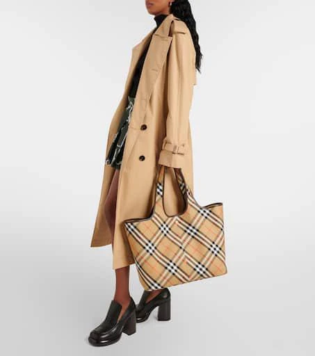 Burberry Burberry Check Medium canvas tote bag 5
