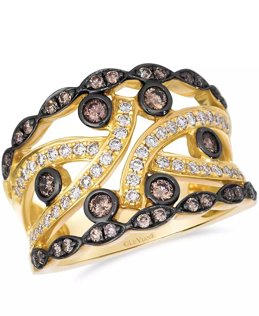 Le Vian Chocolate Diamond (0.43 ct. t.w.) 
Vanilla Diamond (0.32 ct. t.w.) Ring in 14k Honey Gold