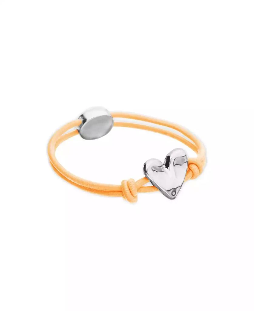 UNOde50 Orange Elastic Thread Sterling Silver Plated Bracelet with Heart 3