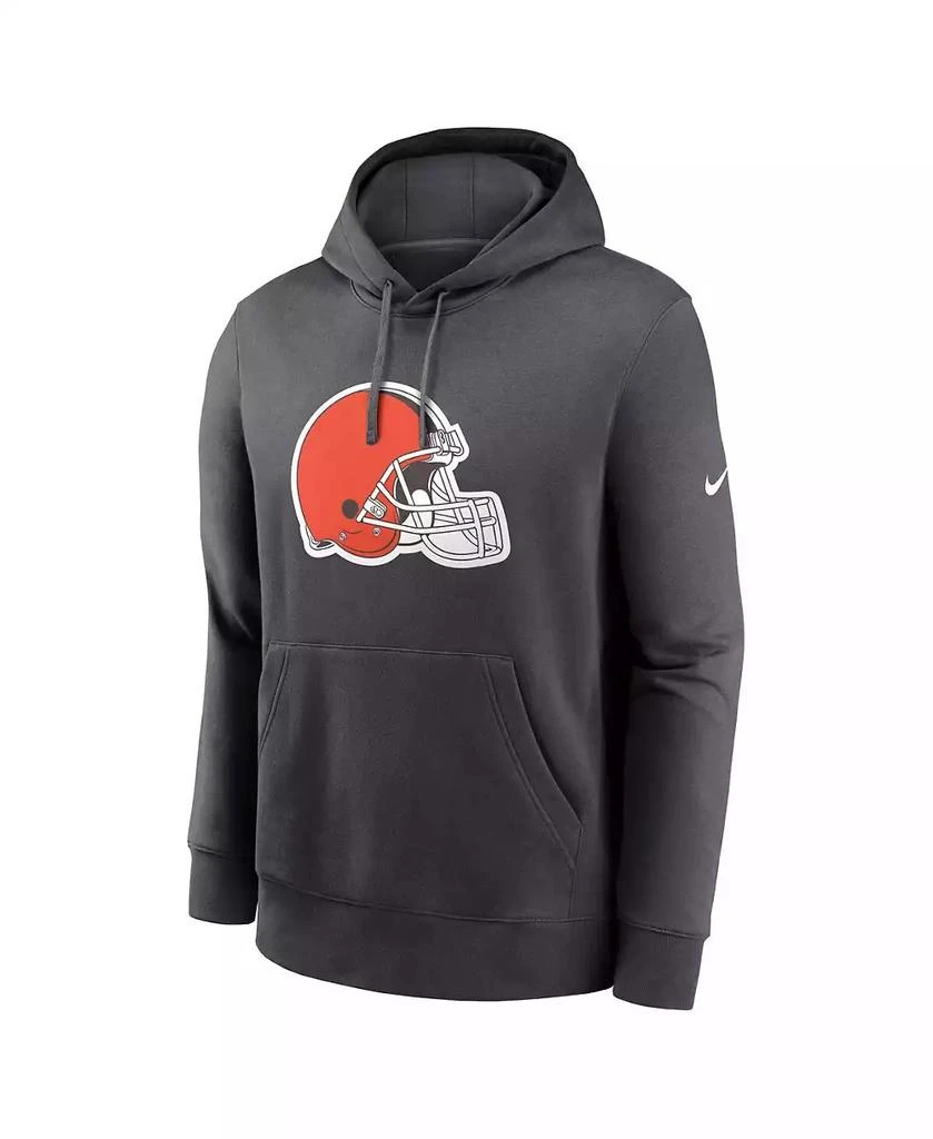 NIKE Men's Anthracite Cleveland Browns Club Logo Pullover Hoodie 2