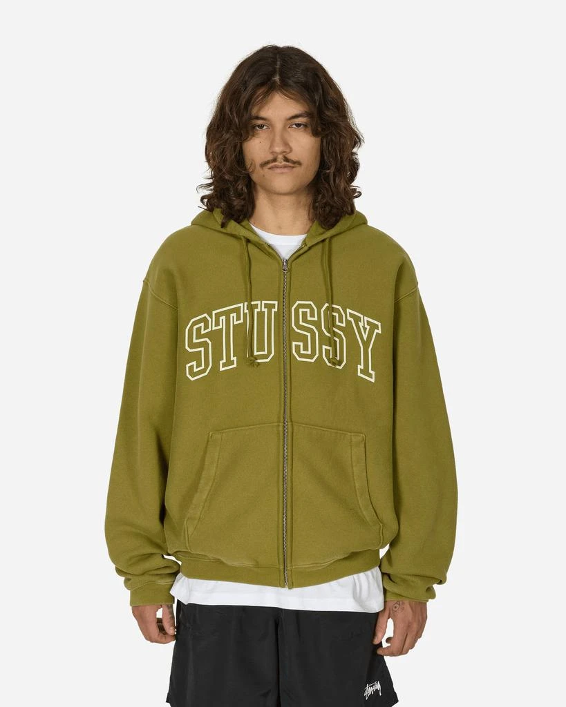 STUSSY Outline Zip Hoodie Olive 1