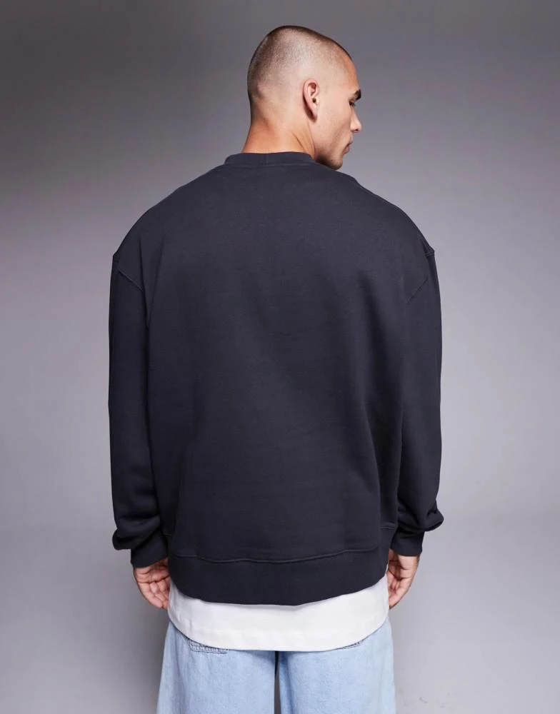ASOS ASOS DESIGN premium heavyweight oversized sweatshirt 400gsm in charcoal 3