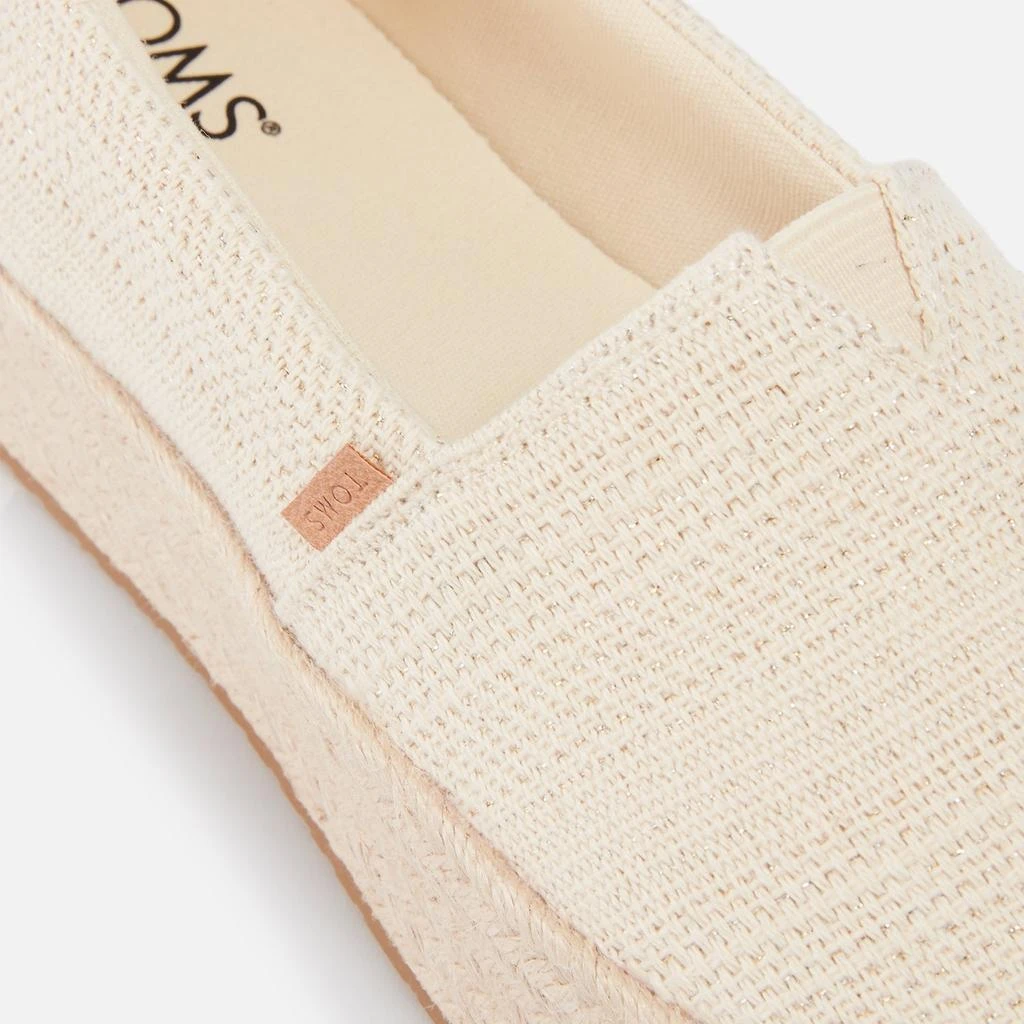 TOMS TOMS Women's Valencia Metallic Canvas Flatform Espadrilles 3