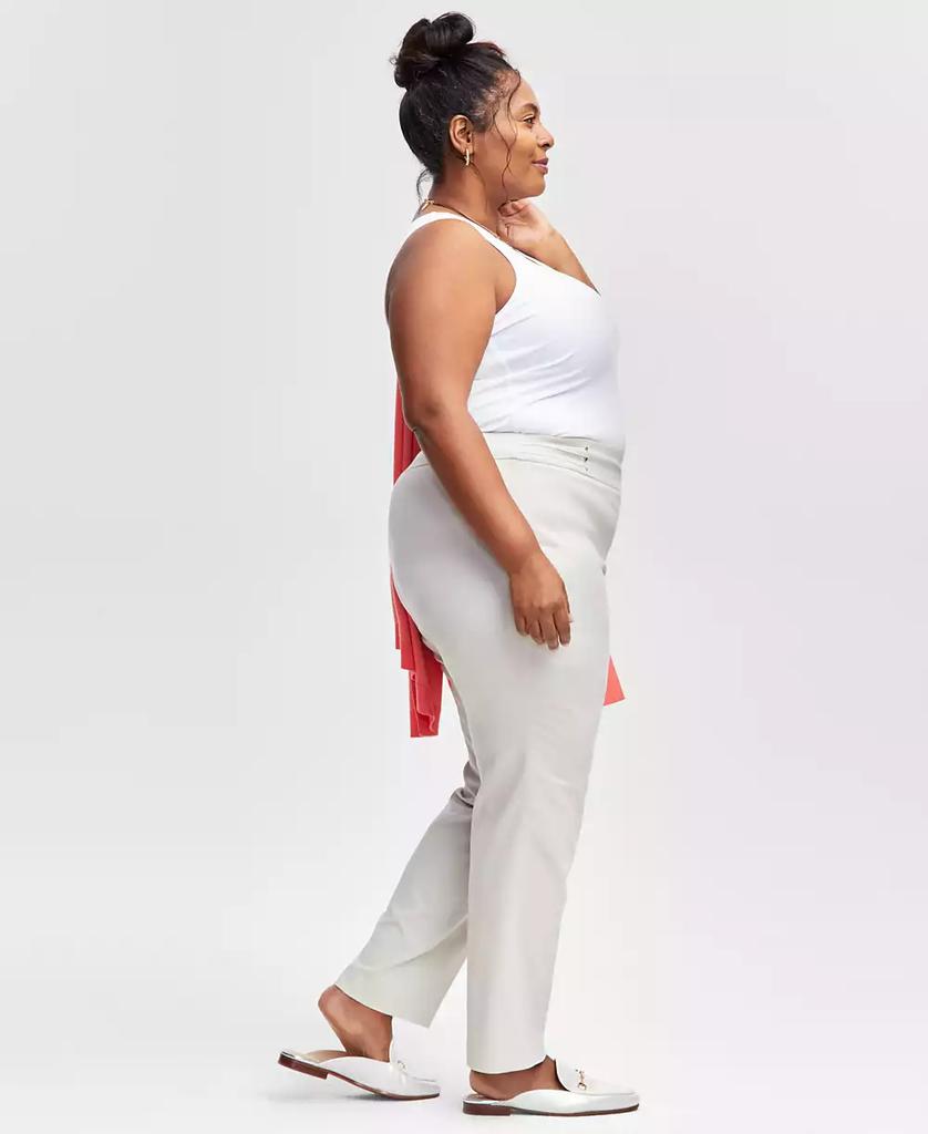JM Collection Plus & Petite Plus Size Tummy Control Pull-On Slim-Leg Pants, Exclusively at Macy's