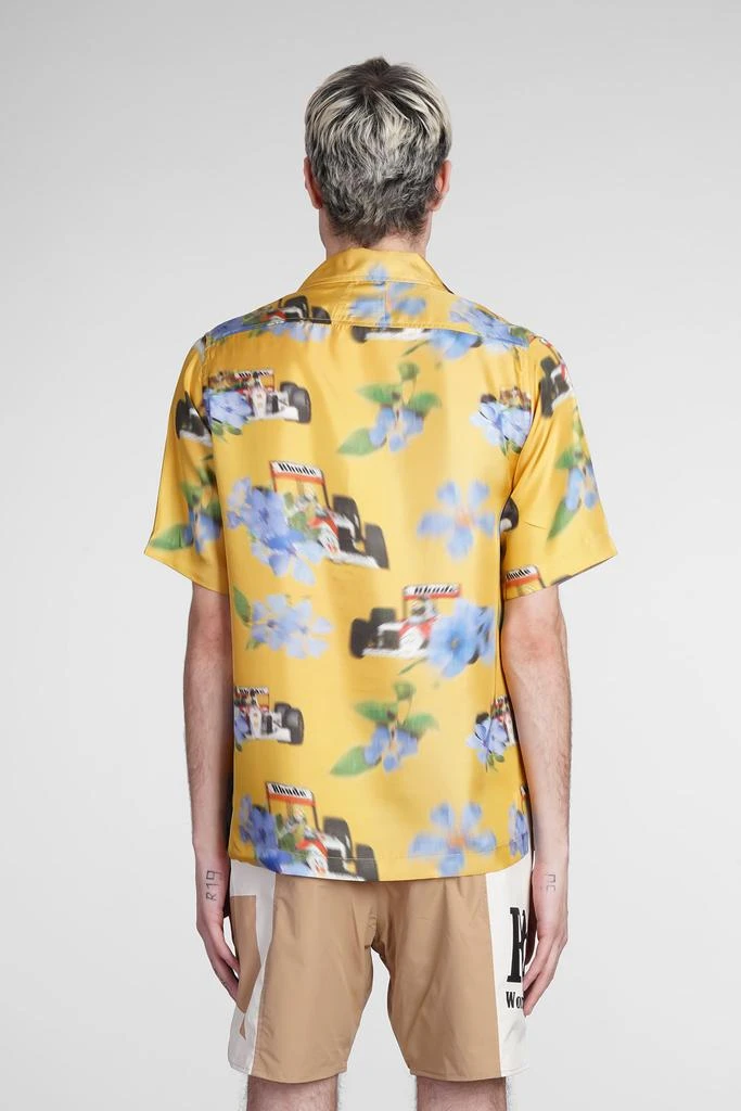 Rhude Shirt In Yellow Silk 3