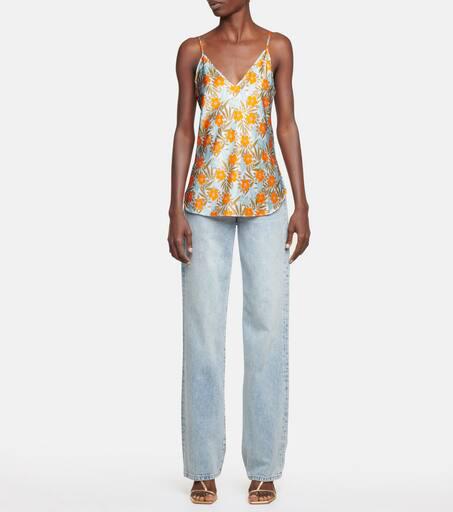 Lee Mathews Stella floral silk satin camisole