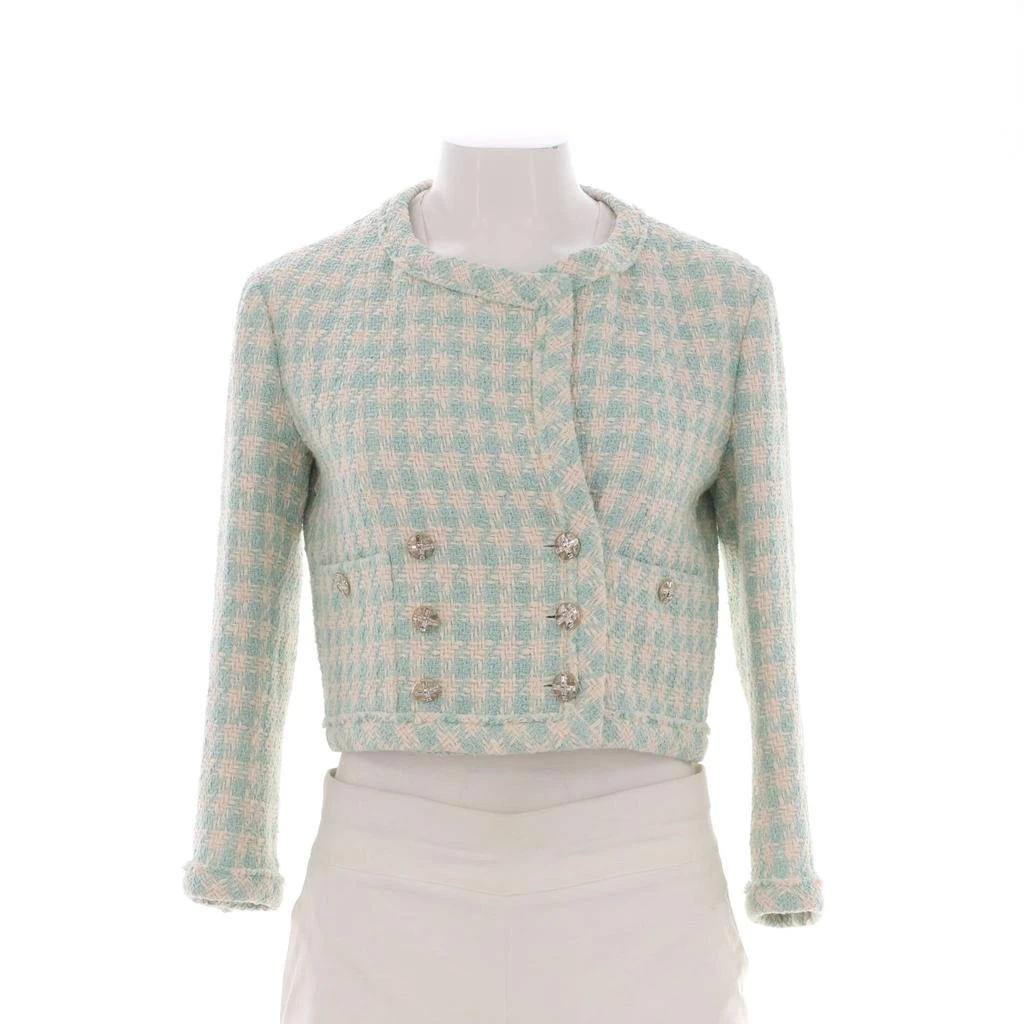 Chanel Women's CC Crystal Button Double Pocket Jacket Tweed 1