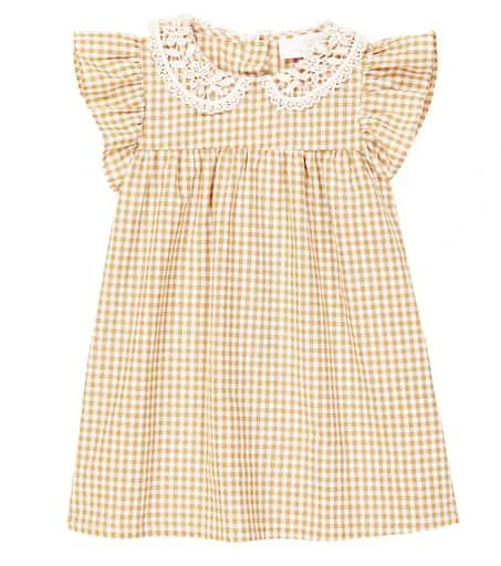 C'era Una Volta Baby Franca checked cotton dress 1
