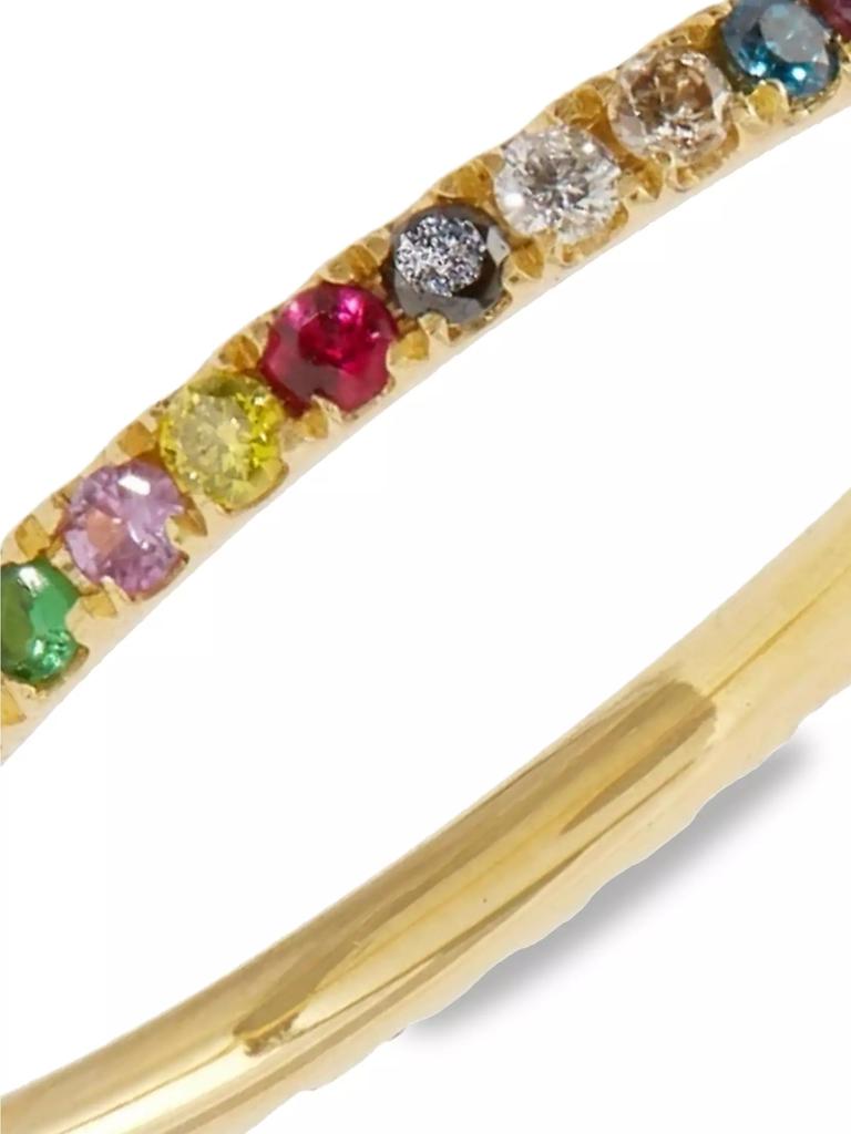 Ileana Makri Classic Thread 18K Yellow Gold & Rainbow Multi-Stone Ring