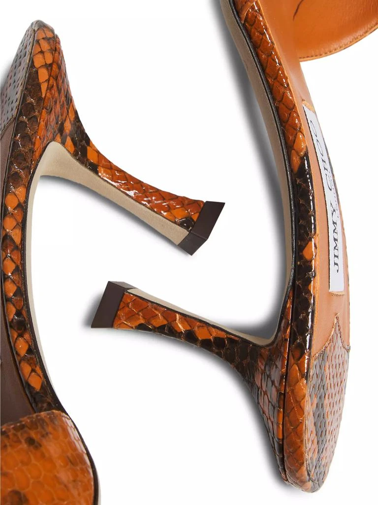 Jimmy Choo Skye Snake-Print Leather Mules 6