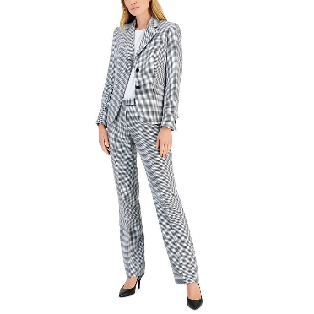 Anne Klein Women's Mini Houndstooth Two-Button Jacket & Flare-Leg Pants & Pencil Skirt