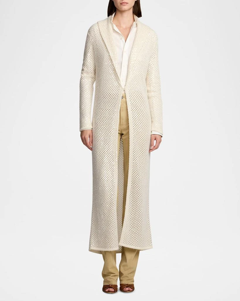 Ralph Lauren Embellished Cashmere Mesh Long Cardigan 5