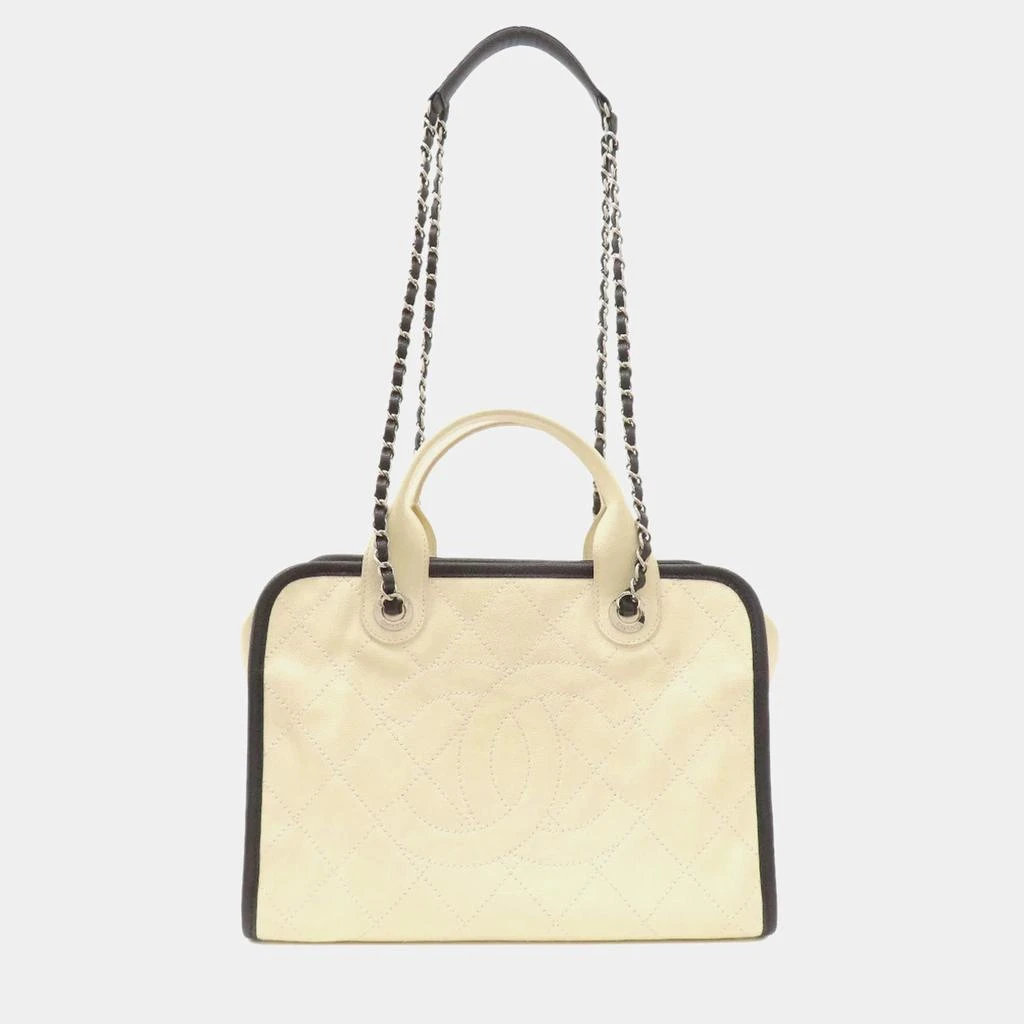 Chanel Chanel Black/Ivory Caviar Leather Deauville Tote Bag 1