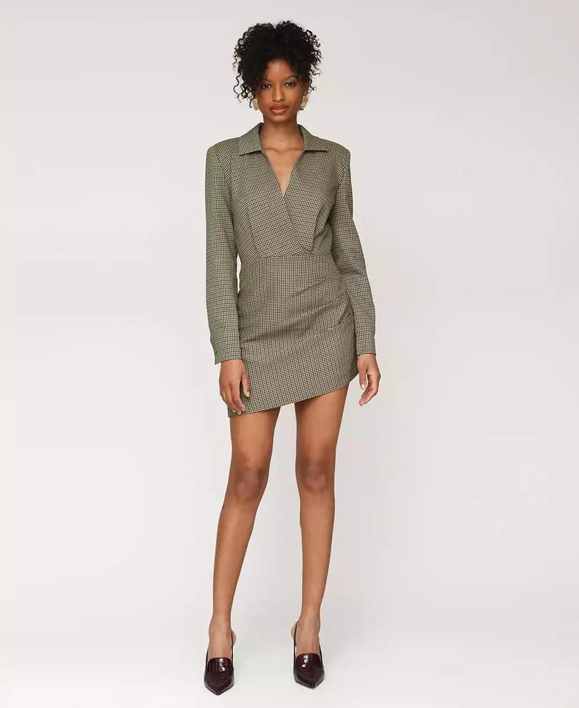 Avec Les Filles Women's Printed Split-Neck Mini Dress 2