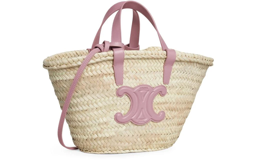 CELINE Teen Triomphe Celine classic panier in palm leaves and calfskin 2