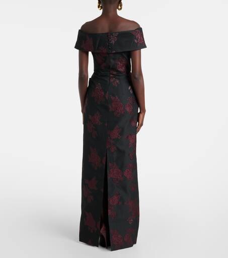 REBECCA VALLANCE 関税込 Florentina off-shoulder floral gown REBECCA VALLANCE Florentina off-shoulder floral gown