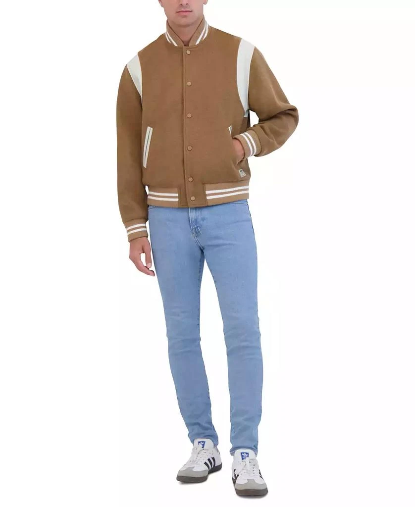 Hudson Men's Varsity Jacket with Faux Leather Trim 4