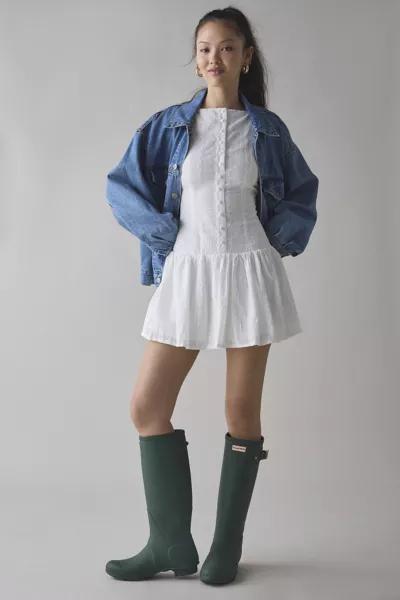 Kiss The Sky Kiss The Sky Eyelet Boatneck Drop Waist Mini Dress