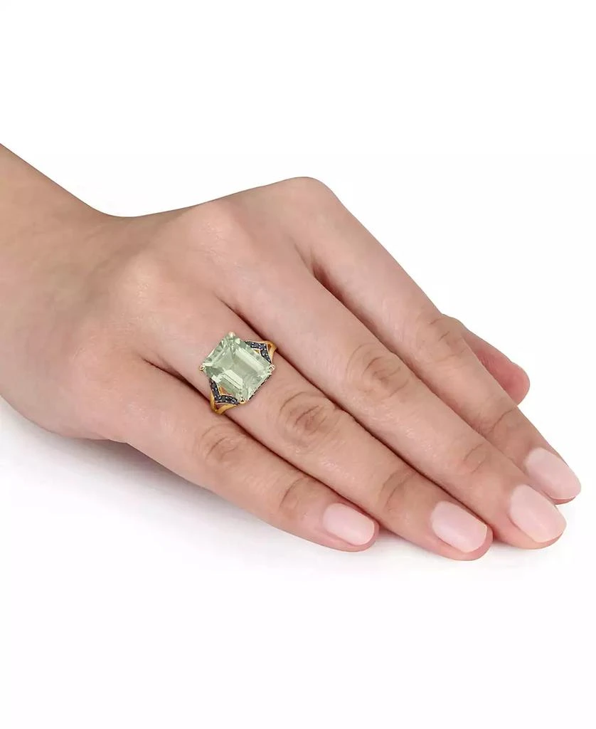 Macy's Green Quartz (5-1/3 ct. t.w.) & Black Sapphire (3/8 ct. t.w.) Statement Ring in 18k Gold Flash-Plated Sterling Silver 2