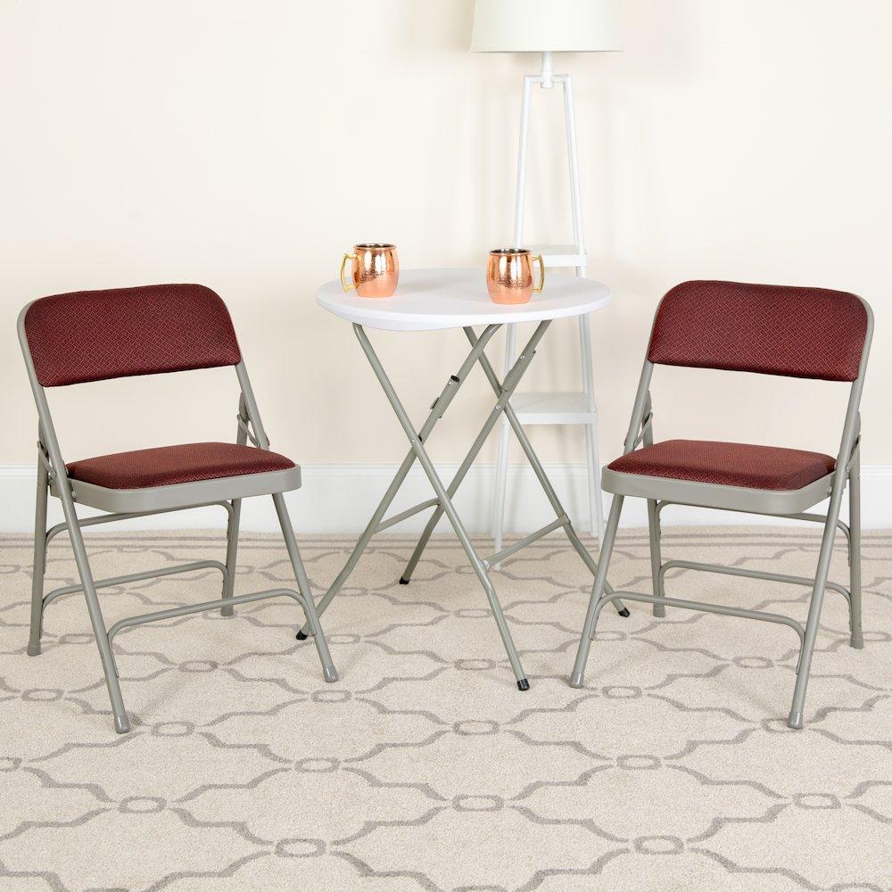 Flash Furniture 2 Pack Triple Braced 
Double Hinged Burdy Fabric Metal Folding Chair