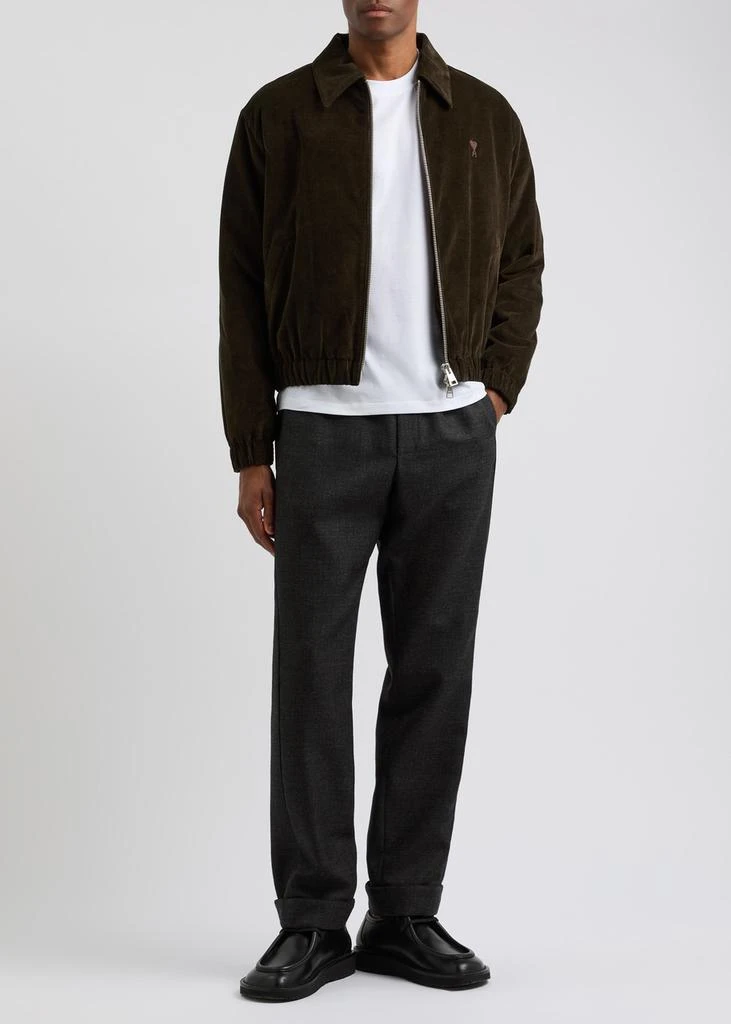 AMI Logo padded corduroy jacket  4