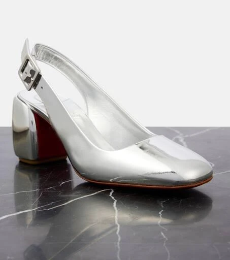 Christian Louboutin Minny 70 metallic leather slingback pumps 6