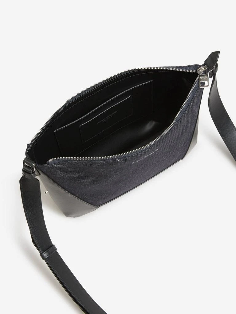 Alexander McQueen Alexander McQueen Logo Printed Denim Crossbody Bag 4