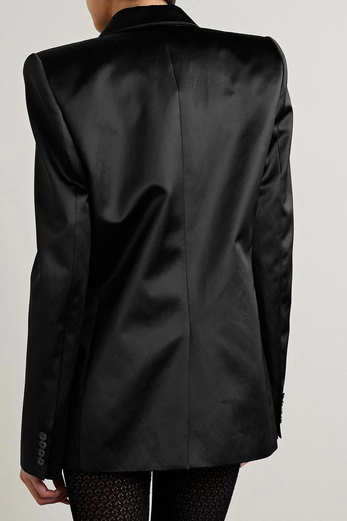 Khaite Nathan double-breasted cotton-blend satin blazer 3