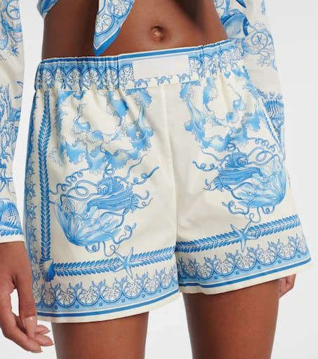 Versace Underwater Barocco cotton poplin shorts 4
