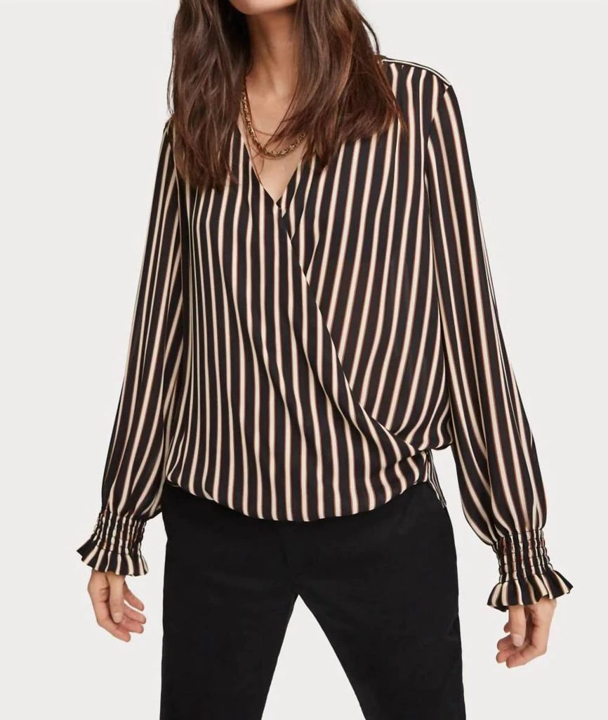 Scotch & Soda Scotch & Soda - Wrap-Over Top With Smocked Cuff 1
