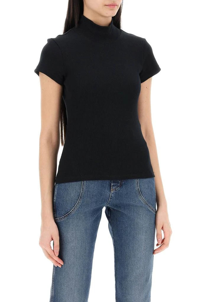 ALAIA high-neck ribbed top with nine words 2