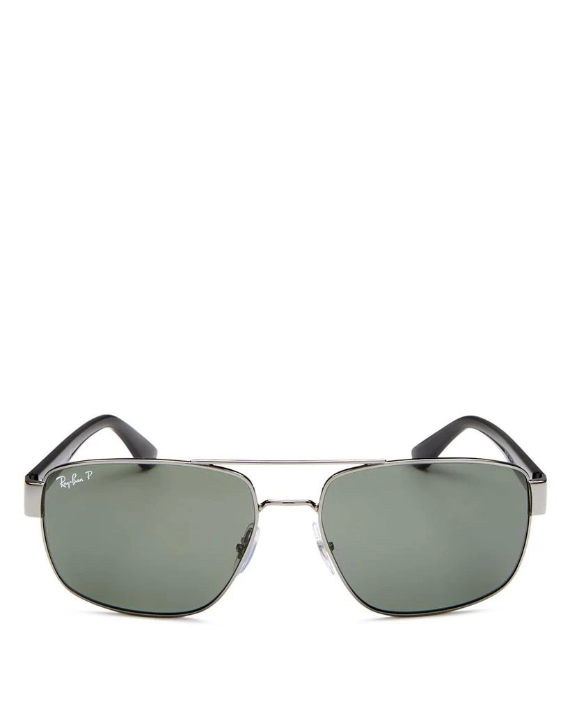 Ray-Ban Polarized Brow Bar Aviator Sunglasses, 60mm 1