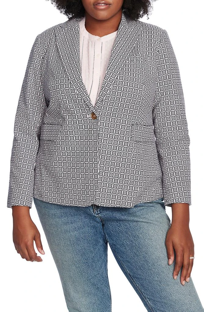 Court & Rowe Tile Floral One-Button Blazer 1