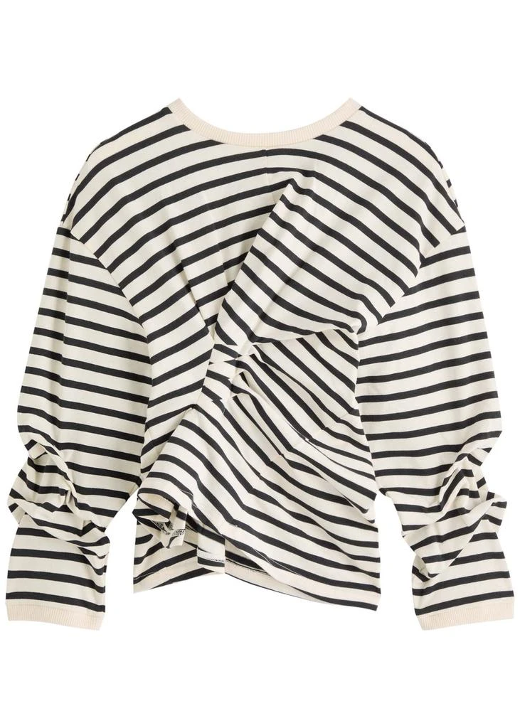 A.W.A.K.E MODE Striped knotted-detail cotton top 1