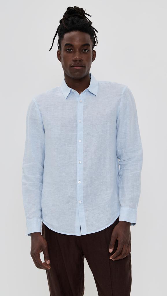 Club Monaco Italian Linen Striped Shirt
