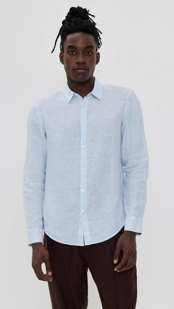 Club Monaco Italian Linen Striped Shirt 1