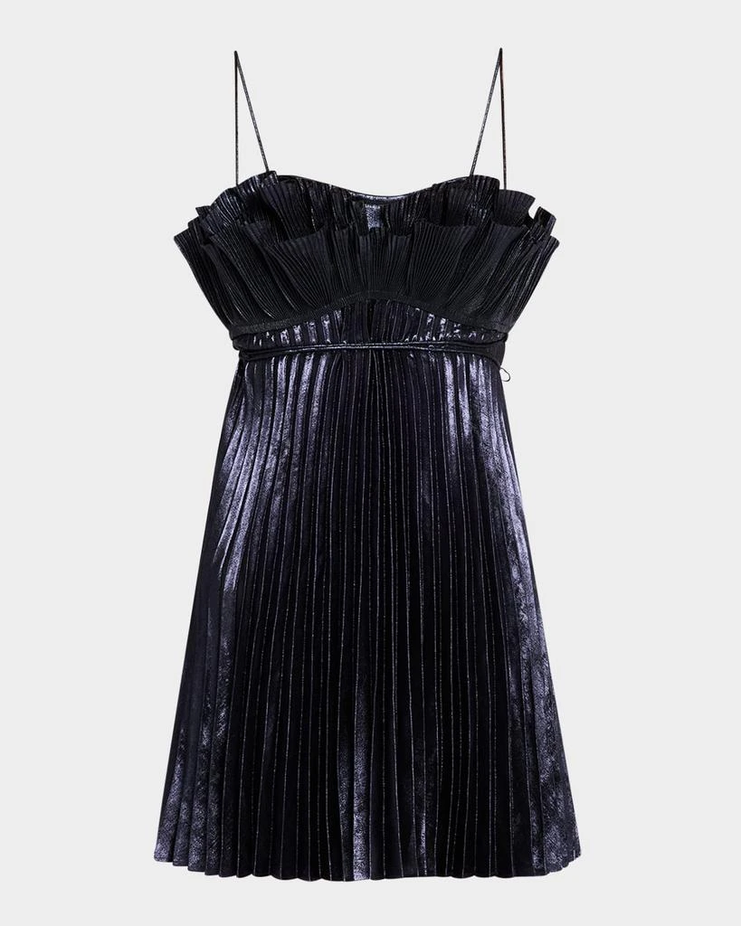 Acler Pithill Pleated Metallic Mini Dress 1