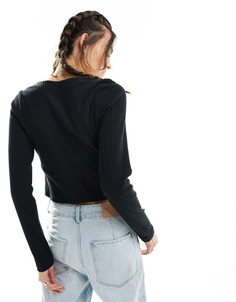 NIKE Nike Chill Knit ribbed zip through cardigan in black 2