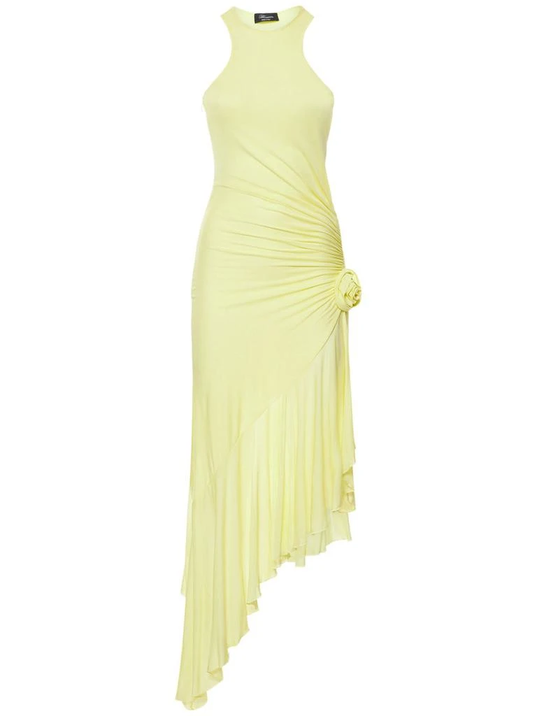 BLUMARINE Viscose Jersey Draped Midi Dress 1