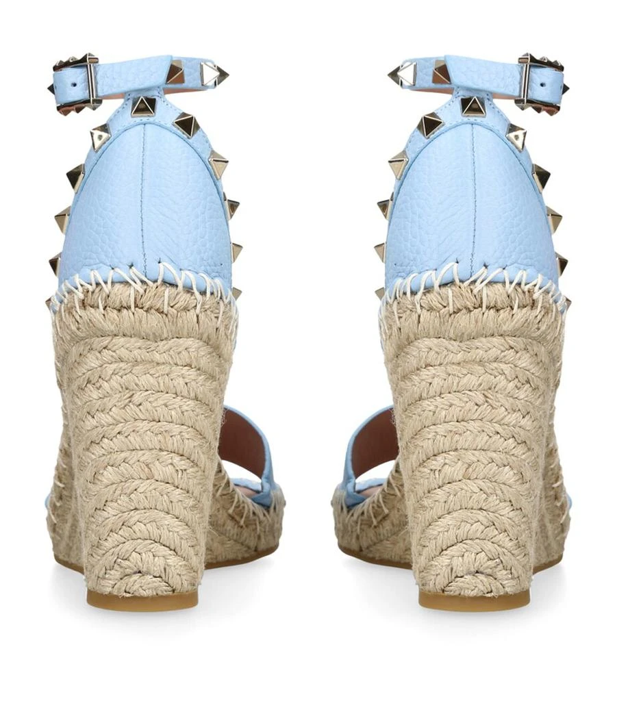 Valentino Leather Rockstud Espadrille Wedges 105 2