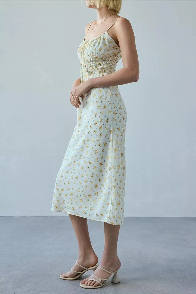 Kiss The Sky Kiss The Sky Mimosa Floral Shirred Midi Dress 3