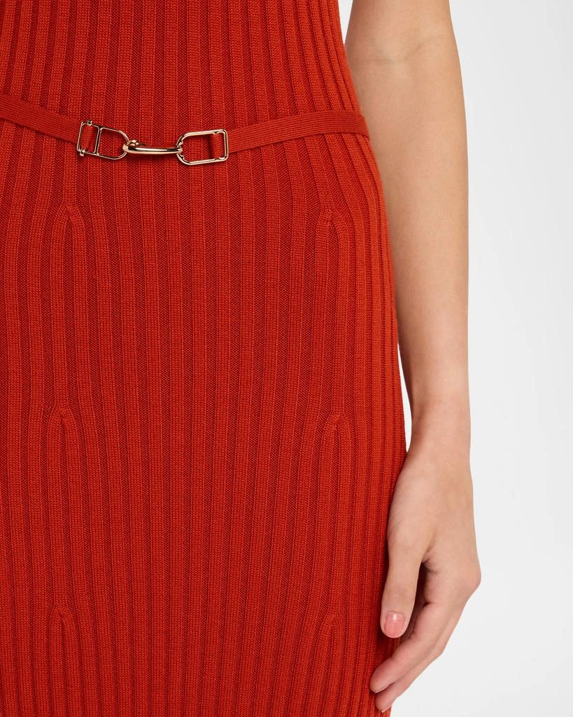 Gabriela Hearst Meier Belted Cashmere Rib Midi Dress 5
