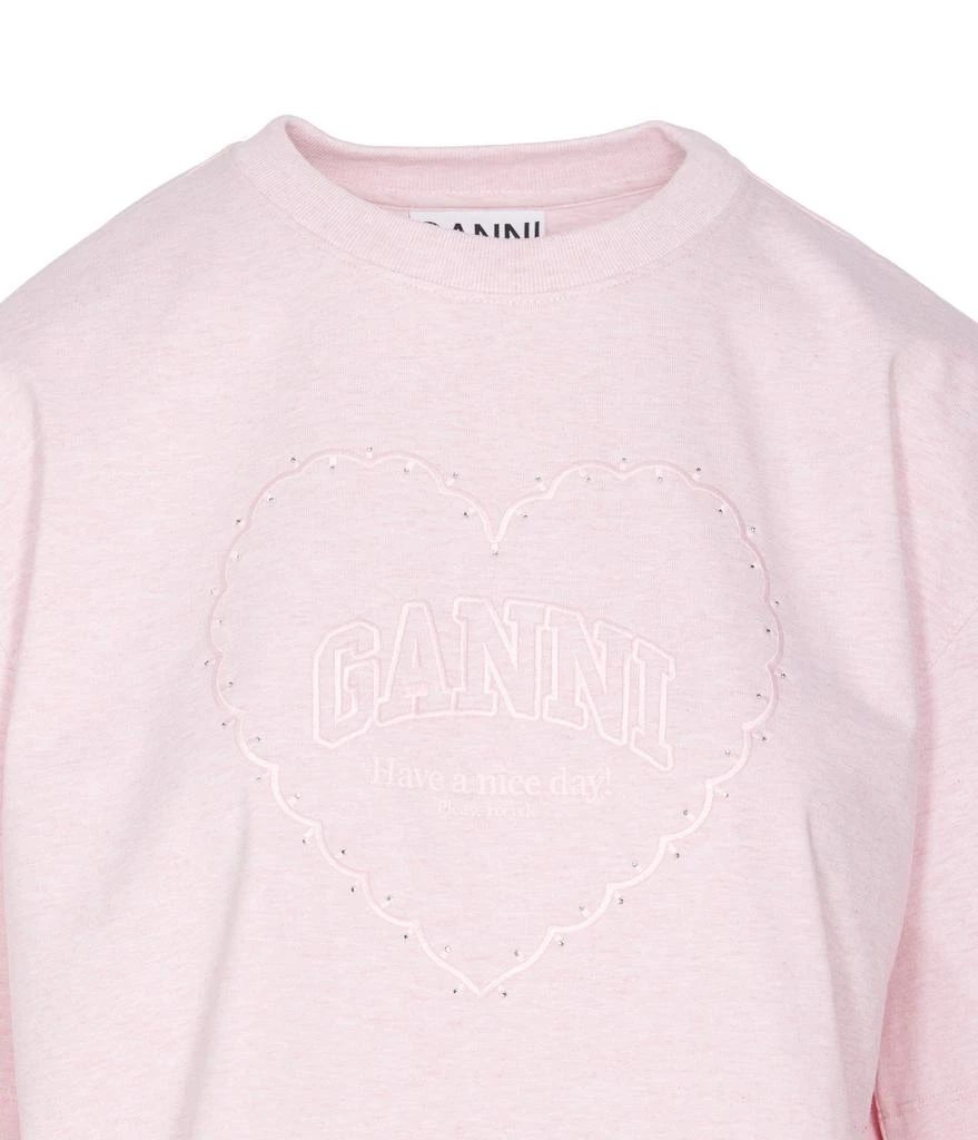 Ganni Ganni Drop Shoulder Heart T-Shirt 4