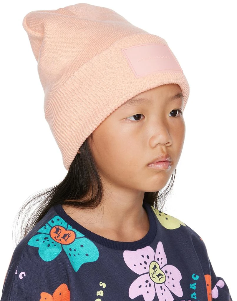 Marc Jacobs Kids Pink Logo Patch Beanie 2