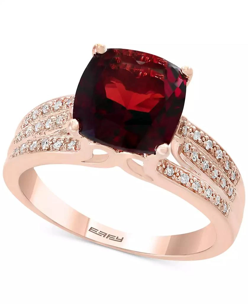 Effy EFFY® Garnet (3-1/4 ct. t.w.) and Diamond (1/5 ct. t.w.) Ring in 14k Rose Gold