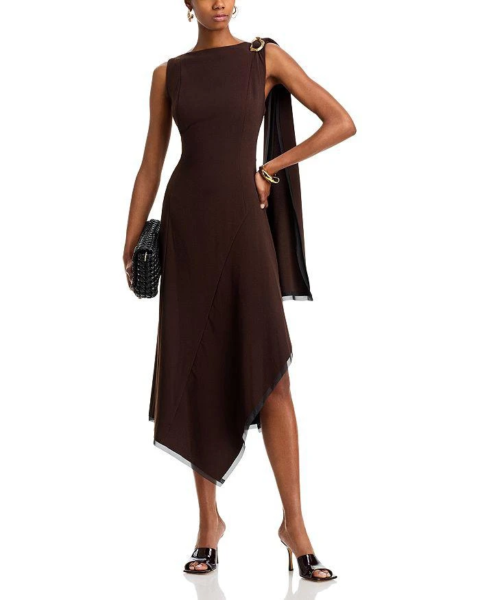 Jason Wu Boat Neck Fit and Flare Crepe Dress 3
