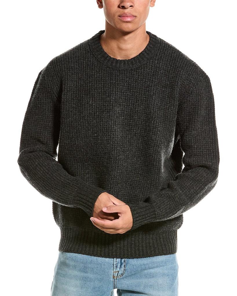 FRAME Waffle Knit Wool Crewneck Sweater