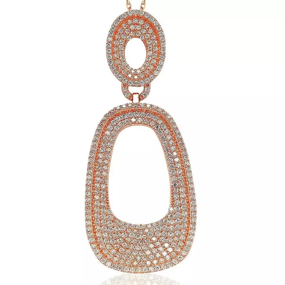 Suzy Levian New York Sterling Silver Cubic Zirconia Pave Drop Pendant